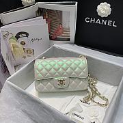 Forubags Chanel Classic Double Flap Metalic White Bag Yellow Hardware - 20cm - 2
