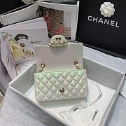 Forubags Chanel Classic Double Flap Metalic White Bag Yellow Hardware - 20cm - 3