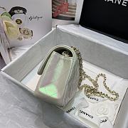 Forubags Chanel Classic Double Flap Metalic White Bag Yellow Hardware - 20cm - 4