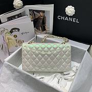 Chanel Classic Double Flap Metalic White Bag Yellow Hardware - 25.5x15.6cm - 6