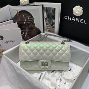 Forubags Chanel Classic Double Flap Metalic White Bag Metal Silver Glossy Hardware – 24x15x7.5cm - 1