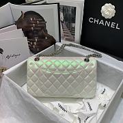 Forubags Chanel Classic Double Flap Metalic White Bag Metal Silver Glossy Hardware – 24x15x7.5cm - 5