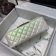 Forubags Chanel Classic Double Flap Metalic White Bag Metal Silver Glossy Hardware – 24x15x7.5cm - 3