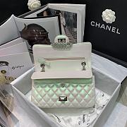 Forubags Chanel Classic Double Flap Metalic White Bag Metal Silver Glossy Hardware – 24x15x7.5cm - 2