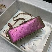 Forubags Chanel Classic Double Flap Metalic Pink Bag Gold Hardware – 20cm - 4