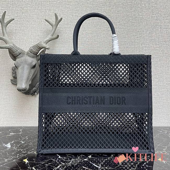 Forubags Christian Dior Mesh Book Tote Black - 41cm - 1