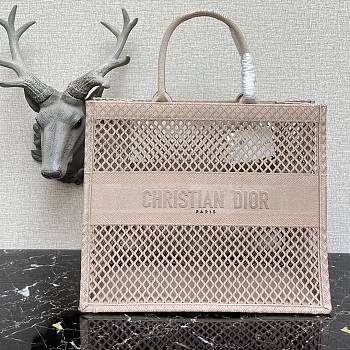 Forubags Christian Dior Mesh Book Tote Pink - 41cm