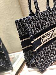 Christian Dior Book Tote Blue Oblique Embroidery - M1296Z - 36cm - 2