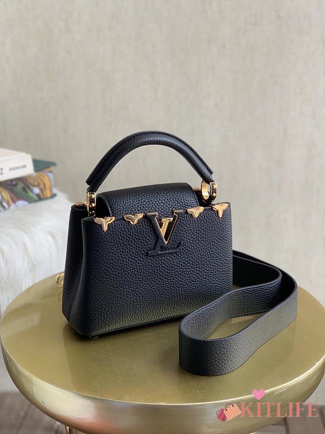 Forubags LV Capucines Mini Bag Taurillon Black - M56848 - 21.0 x 14.0 x 8.0cm - 1