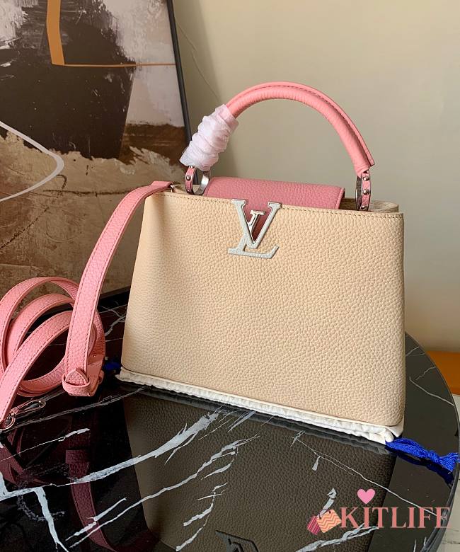 Forubags LV Capucines BB Taurillon Beige/Pink - M55910 - 27.0 x 21.0 x 10.0 cm - 1