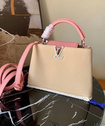 Forubags LV Capucines BB Taurillon Beige/Pink - M55910 - 27.0 x 21.0 x 10.0 cm