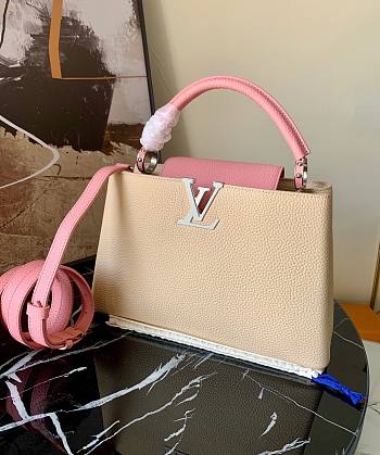 Forubags LV Capucines BB Taurillon Beige/Pink - M55910 - 31.5*20*11CM