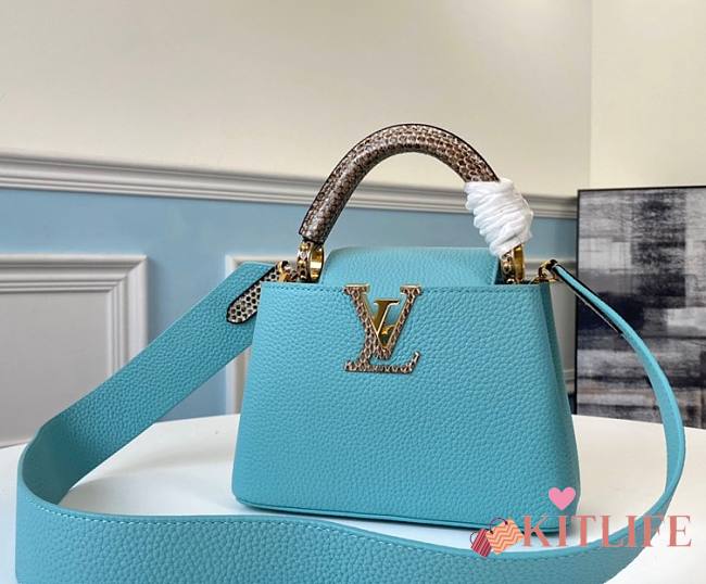Forubags Louis Vuitton Capucines Nile Snake Skin Blue Mini - M96467 – 21x14x8cm - 1