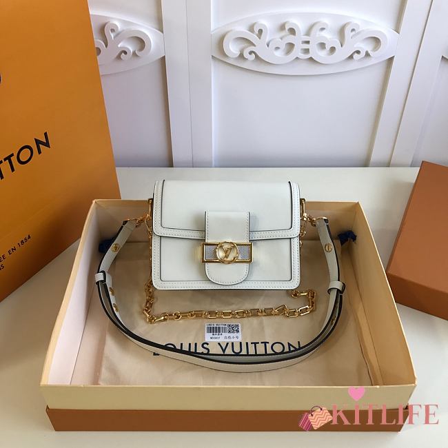 Forubags Louis Vuitton Mini Dauphine Calfskin Leather Bleu White - M55836 – 20 x 15 x 9 cm - 1