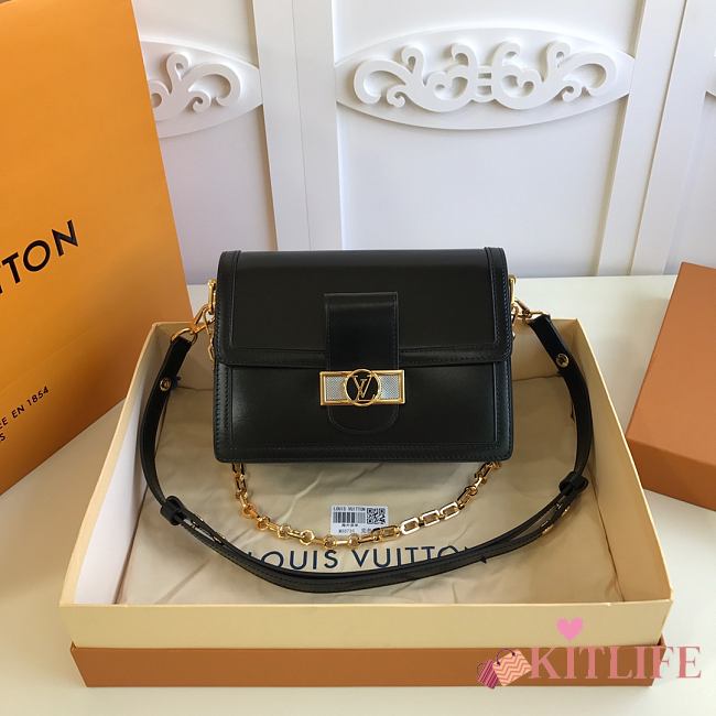 Forubags Louis Vuitton Mini Dauphine MM Calfskin Leather Black - M55821 – 25 x 17 x 10.5 cm - 1