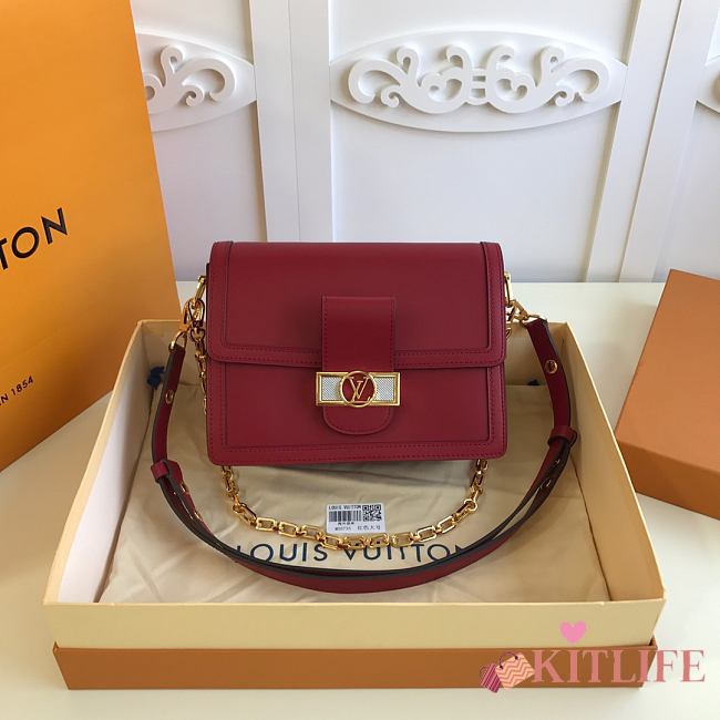 Forubags Louis Vuitton Mini Dauphine MM Calfskin Leather Cherry Berry - M55735 – 25 x 17 x 10.5 cm - 1