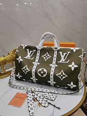 Forubags Louis Vuitton Keepall Bandoulière 50 Khaki Green / Beige – M44590  – 50 x 29 x 23 cm - 1