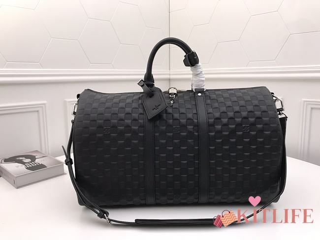 Forubags Louis Vuitton Keepall 50 Travel Bag Full Leather Black – M41416  – 50 x 29 x 22 cm - 1