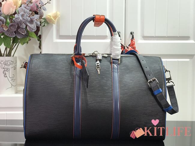 Forubags Louis Vuitton Keepall 45 Travel Navy Grain Epi Leather Bag – M51462 – 45.0 x 27.0 x 20.0 cm - 1