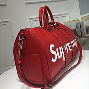 Forubags Louis Vuitton Keepall Travel Blue Supreme Red Bag – M53419 – 45x27x20cm - 4