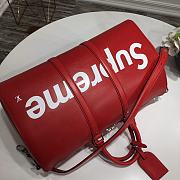 Forubags Louis Vuitton Keepall Travel Blue Supreme Red Bag – M53419 – 45x27x20cm - 5