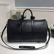 Forubags Louis Vuitton Keepall Travel Blue Supreme Black Bag – M53419 – 45x27x20cm - 1