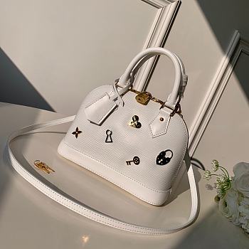 Forubags Louis Vuitton Alma BB Epi Leather White Bag – M52885- 25x17.5x11.5cm