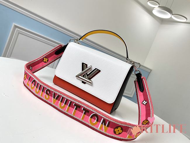 Forubags Louis Vuitton Twist Strap MM Epi Grained Leather White Fight Crimson – M55678 - 23x 17x 9.5cm - 1