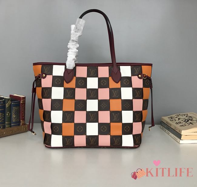 Forubags Louis Vuitton Neverfull Woven Shopping Bag Powder/Orange – M40993 – 32x29x17 cm - 1