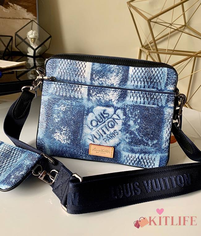 Forubags Louis Vuitton Trio Messenger Three-Piece Blue Men's  Bag – M69443 - 1