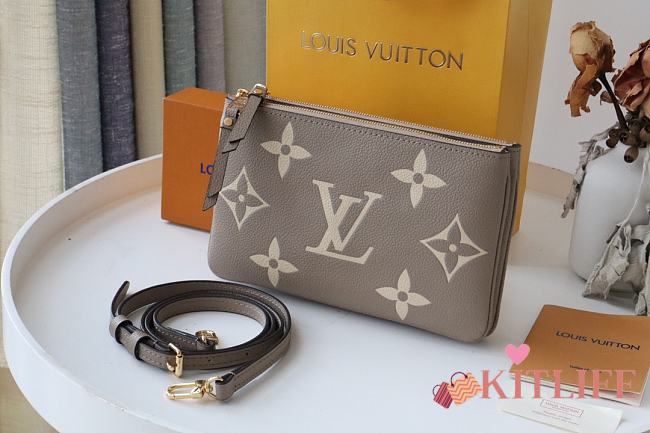 Forubags Louis Vuitton Double Zip Pochette Chain Grey Bag – M69203 - 20 x 12.5 x 3 cm - 1