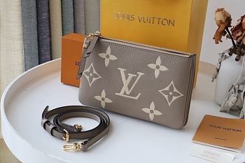 Forubags Louis Vuitton Double Zip Pochette Chain Grey Bag – M69203 - 20 x 12.5 x 3 cm