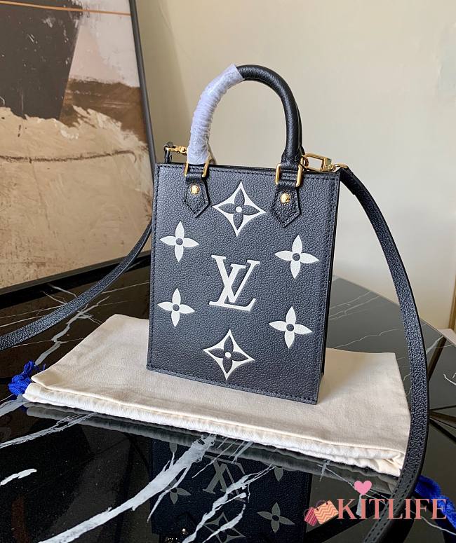 Forubags Louis Vuitton PETIT SAC PLAT Black/ Beige  – M57937 - 14 x 17 x 5 cm - 1