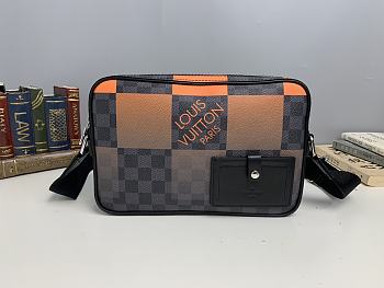 Forubags Louis Vuitton Orange Black Grid Messenger Bag – N40421 – 26.0 x 17.0 x 5.0 cm