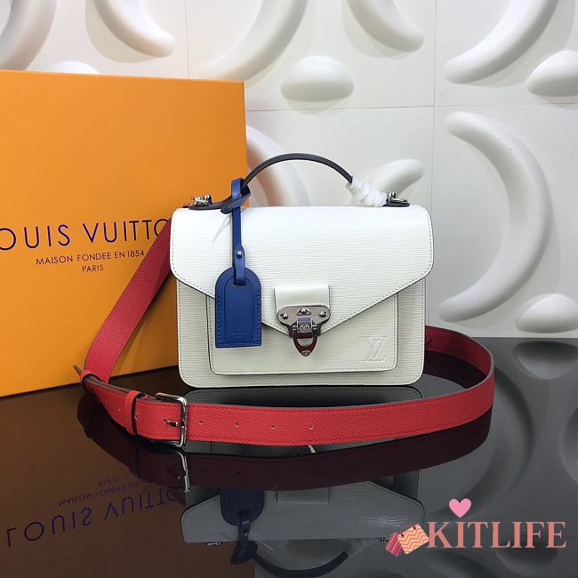 Forubags Louis Vuitton NeoMonceau White / Coquelicot Dark Blue / Bleu Roi Red / Safran Red – M55392 – 22 x 18 x 9 cm - 1