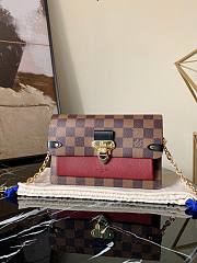 Forubags Louis Vuitton Vavin Chain Wallet Damier Bordeaux Red / Black – N60222 – 19 x 12.5 x 4 cm - 1