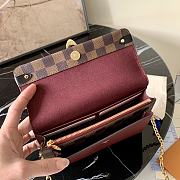 Forubags Louis Vuitton Vavin Chain Wallet Damier Bordeaux Red / Black – N60222 – 19 x 12.5 x 4 cm - 6