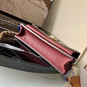 Forubags Louis Vuitton Vavin Chain Wallet Damier Bordeaux Red / Black – N60222 – 19 x 12.5 x 4 cm - 5