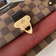 Forubags Louis Vuitton Vavin Chain Wallet Damier Bordeaux Red / Black – N60222 – 19 x 12.5 x 4 cm - 4