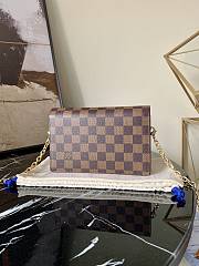 Forubags Louis Vuitton Vavin Chain Wallet Damier Bordeaux Red / Black – N60222 – 19 x 12.5 x 4 cm - 2
