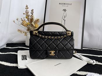 Forubags Chanel Calfskin Flap Bag With Top Handle Black Fall 2021 – JY-21062991 - 22 cm