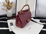 Forubags Chanel Calfskin Flap Bag With Top Handle Burgundy Fall 2021 – JY-21062991 - 22 cm - 2