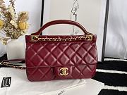 Forubags Chanel Calfskin Flap Bag With Top Handle Burgundy Fall 2021 – JY-21062991 - 22 cm - 5