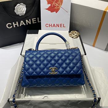 Forubags Chanel Coco Grained Calfskin with Handle Small Blue – 92991 - 28 cm