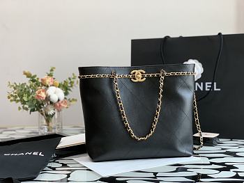 Forubags Chanel Vintage Tote Gold Chain Cowhide Black – 99056 – 24x31x7 cm