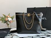 Forubags Chanel Vintage Tote Gold Chain Cowhide Black – 99056 – 24x31x7 cm - 2