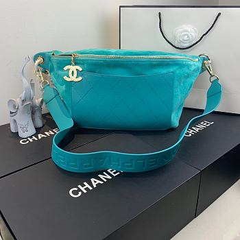 Forubags Chanel x Pharrell Waist Bag in Suede Light Blue – 31.5x21x8 cm