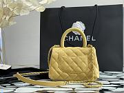 Forubags Chanel Coco Handle Mini Diamond Plaid Calfskin Lemon Yellow  - 99003 - 13×19×9 cm - 2