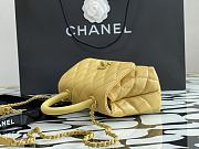 Forubags Chanel Coco Handle Mini Diamond Plaid Calfskin Lemon Yellow  - 99003 - 13×19×9 cm - 4