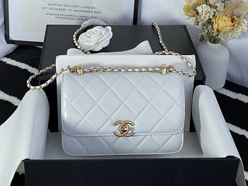 Forubags Chanel Coco Handle Hardware Imported Sheepskin White - 17x9.5x8 cm